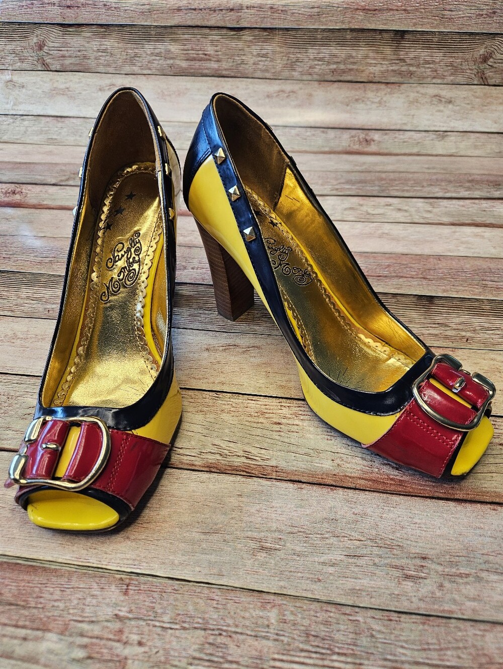 Y2K Naughty Monkey Boxy Open Toe Pump Heel